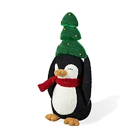 Glitzhome® 21.25" Christmas Fabric Penguin with Top Tree Décor