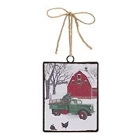 12ct. Glass Truck & Barn Ornament