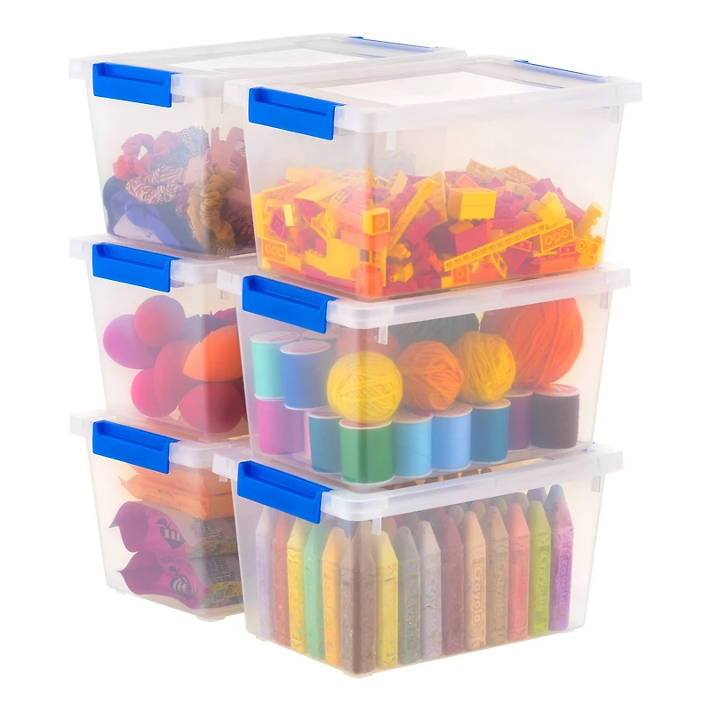 Iris® 4.3 qt. Clear Latching Storage Totes, 6 Ct.