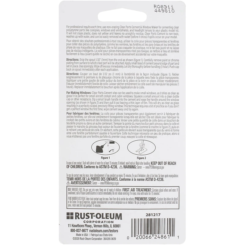 Testors Clear Parts Cement, 1oz.