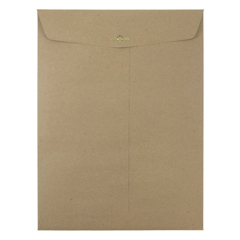 JAM Paper 9" x 12" Brown Kraft Envelopes with Clasp