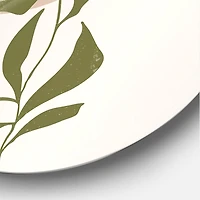 Designart - Abstract Sun and Moon With Green Leaf III