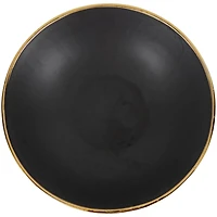 CosmoLiving by Cosmopolitan 15.25" Abstract Black with Gold Melting Drips Ceramic Decorative Bowl