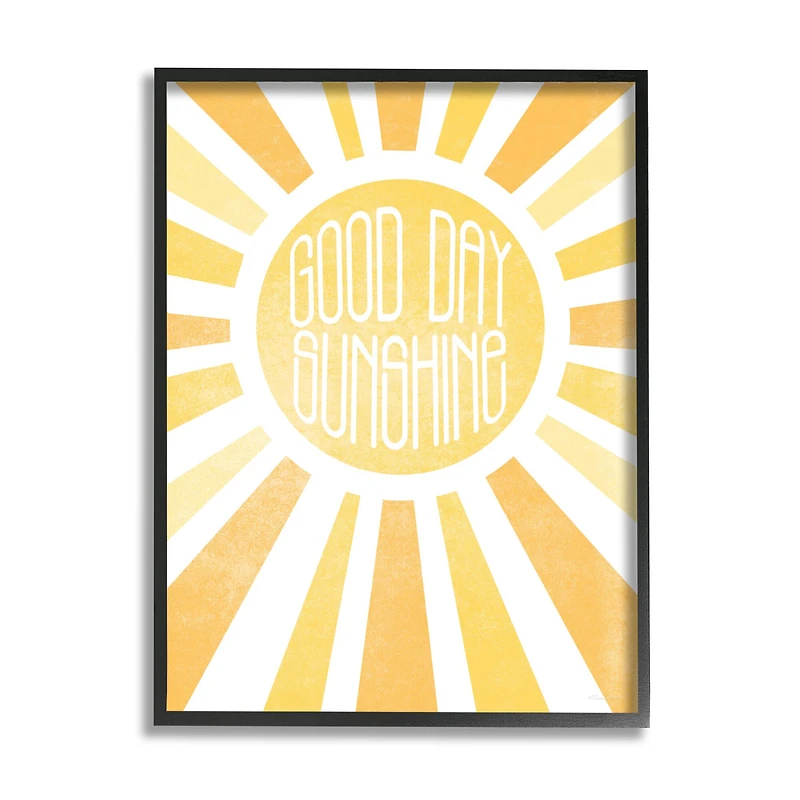 Stupell Industries Good Day Sunshine Greeting Wall Art in Black Frame