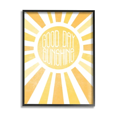 Stupell Industries Good Day Sunshine Greeting Wall Art in Black Frame