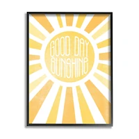 Stupell Industries Good Day Sunshine Greeting Wall Art in Black Frame