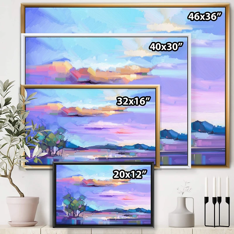 Designart - Impressionist Mountscape With River II