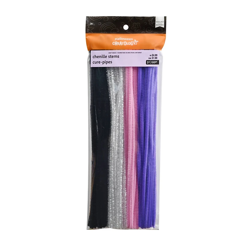 Trendy Halloween Chenille Stems, 100ct. by Creatology™
