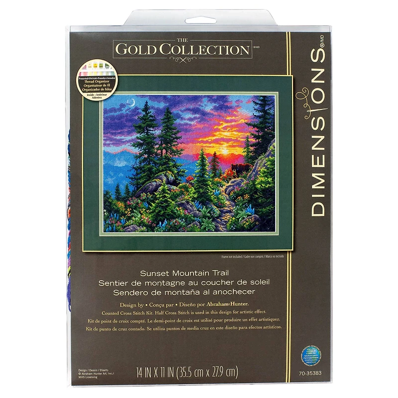 Dimensions® Counted Cross Stitch Kit, Sunset Mountain Trail