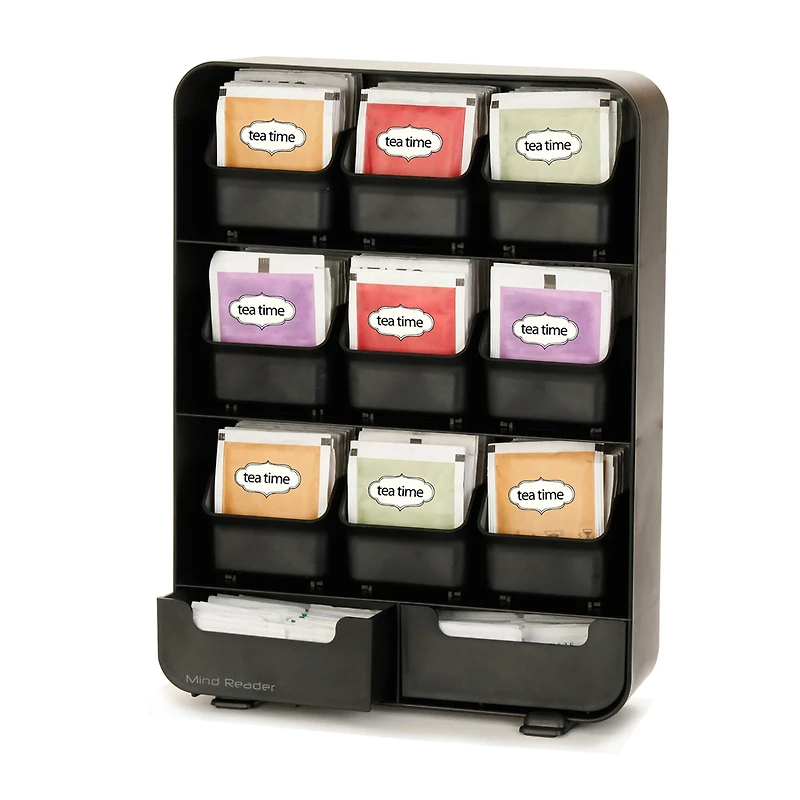 Mind Reader Black Tea Bag holder and Condiment Organizer
