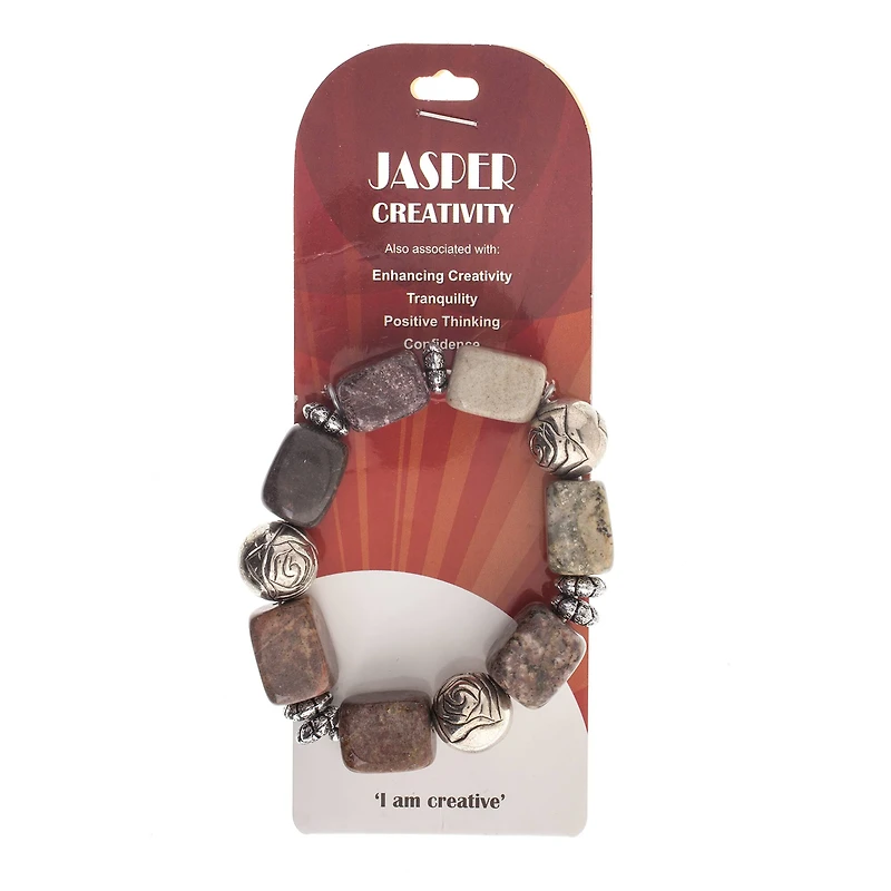 John Bead Jasper No.86 Natural Stone Stretch Bracelet