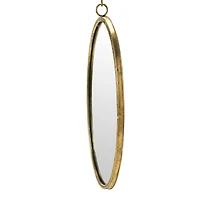 Hello Honey® Antique Gold Oval Metal Wall Mirror with Bracket