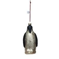 Hello Honey® 5" Black & White Hand-Painted Mercury Glass Penguin Ornament