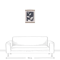 Spotted Navy Botanical Teak Hanging Canvas