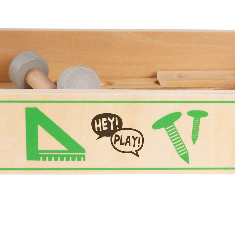 Kids Wood Tabletop Toy Workbench Playset