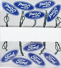 10ct. Blue & White Ford Logo Novelty String Lights