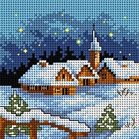 Orchidea Winter Landscape at Night Gobelin Canvas Cross Stitch Kit