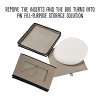 Honey Can Do 12" Canvas Square Stemware and More Storage Box with Lid