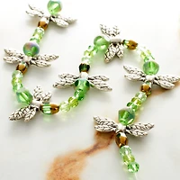 Silver & Green Dragonfly Mix Beads by Bead Landing™