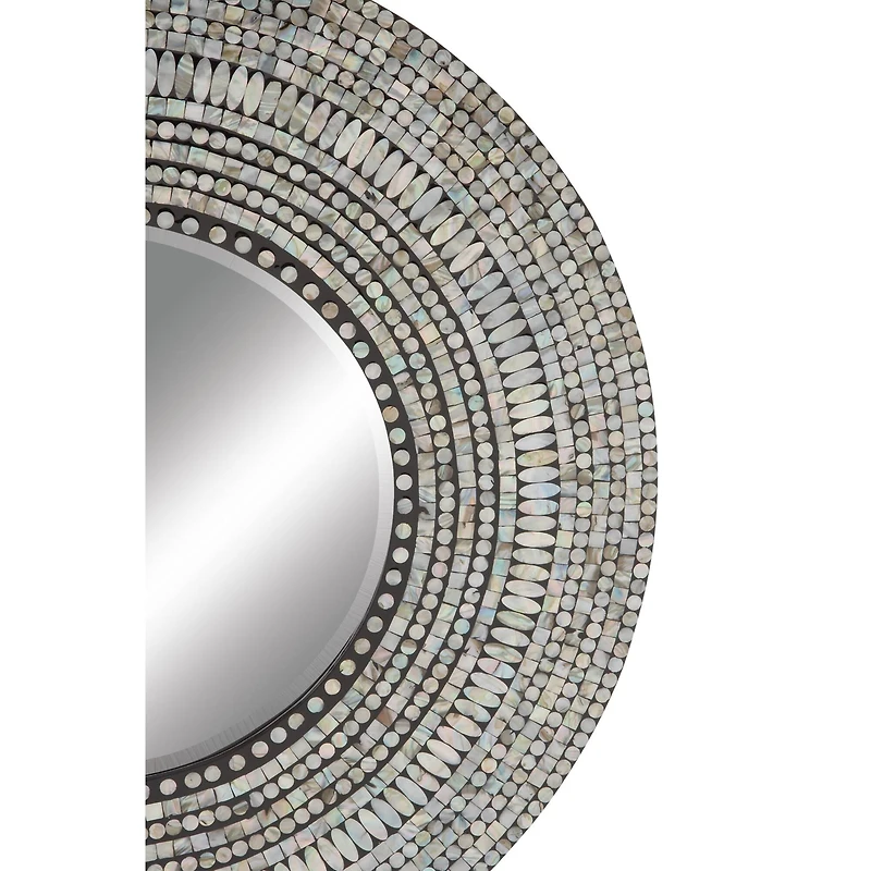 32" Blue Wood Coastal Wall Mirror