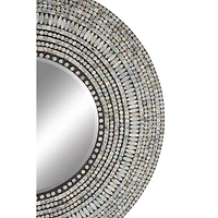 32" Blue Wood Coastal Wall Mirror