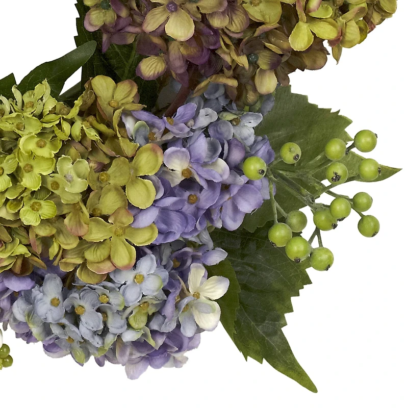22” Purple & Green Hydrangea Wreath