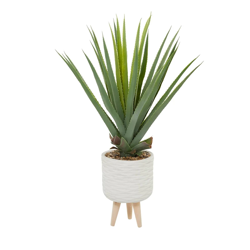 The Novogratz 3ft. Potted White Plastic Modern Aloe Vera Artificial Foliage
