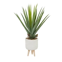 The Novogratz 3ft. Potted White Plastic Modern Aloe Vera Artificial Foliage