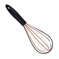 Mini Black, Orange & White Silicone Whisk by Makery™