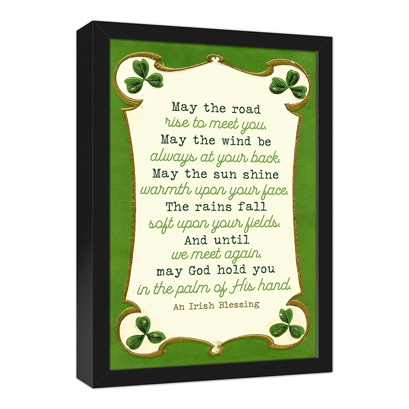 Bordered Irish Blessing Black Framed Canvas