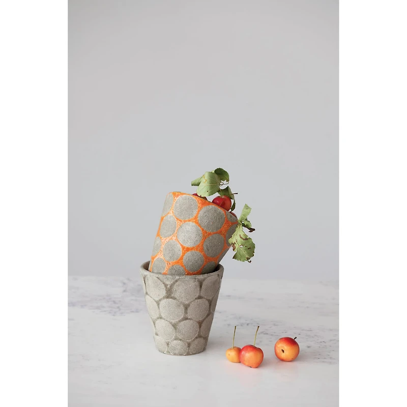 5'' Terra-Cotta Planter with Wax Relief Dots