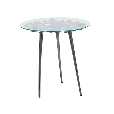 Black Aluminum Modern Accent Table, 22" x 22" x 22"