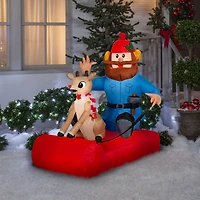 4.5ft. Airblown® Inflatable Christmas Rudolph & Yukon Cornelius on Sled