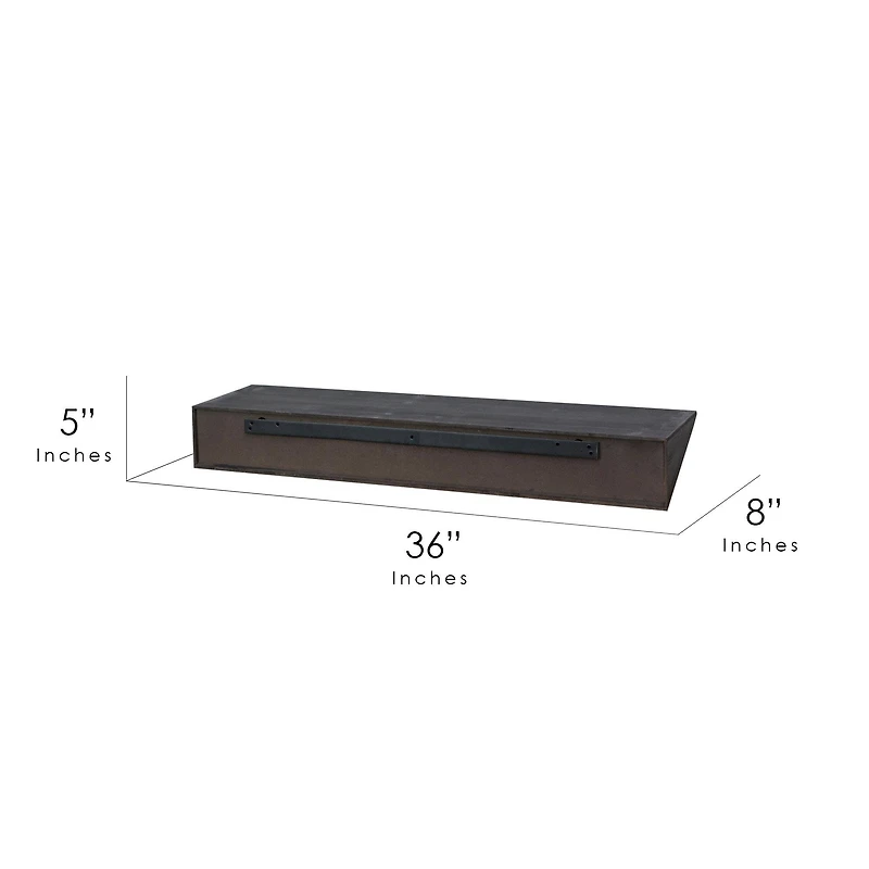 Black Wedge Wood Floating Wall Shelf