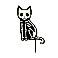 2.5ft. Black & White Skeleton Cat Metal Yard Stake by Ashland®