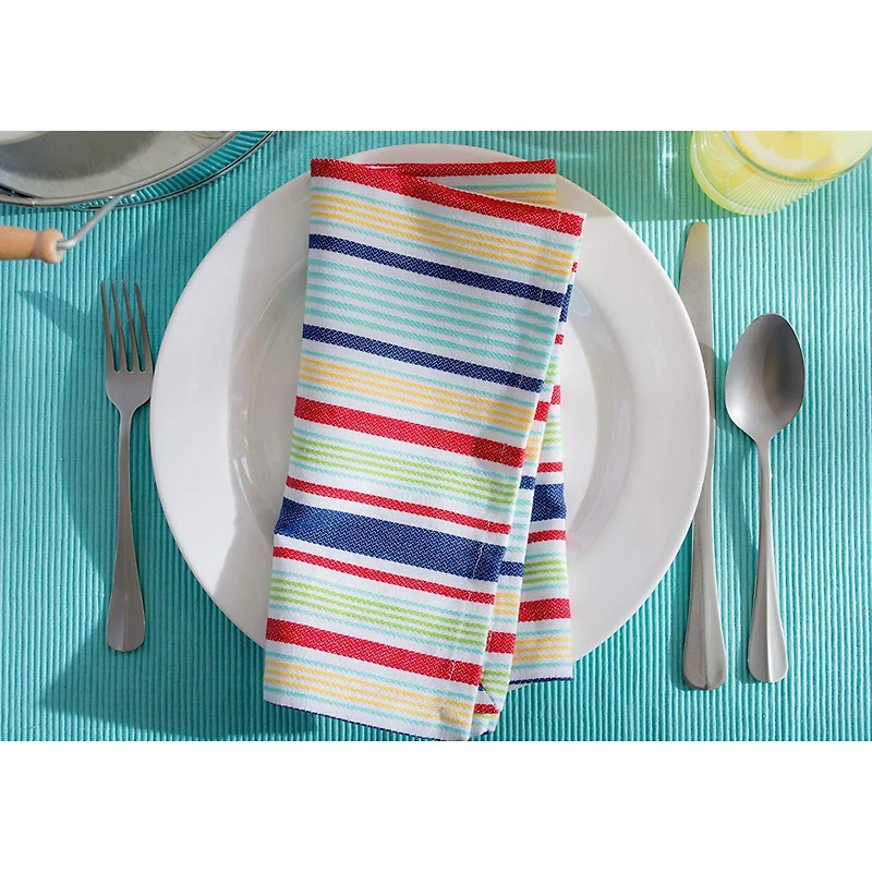 DII® Basic Primary Saturated Stripe Cloth Dinner Napkins, 6ct.