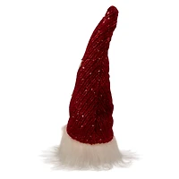 11.5" Lighted Red Knit 'Kiss Me' Hat Valentine's Day Gnome
