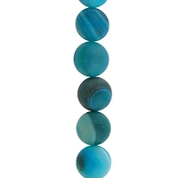 Blue Stripe Matte Agate Round Beads, 10mm by Bead Landing™