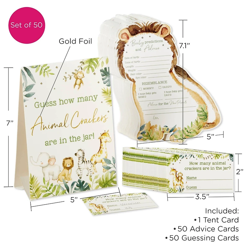 Safari Baby Advice Card & Baby Shower Game Set
