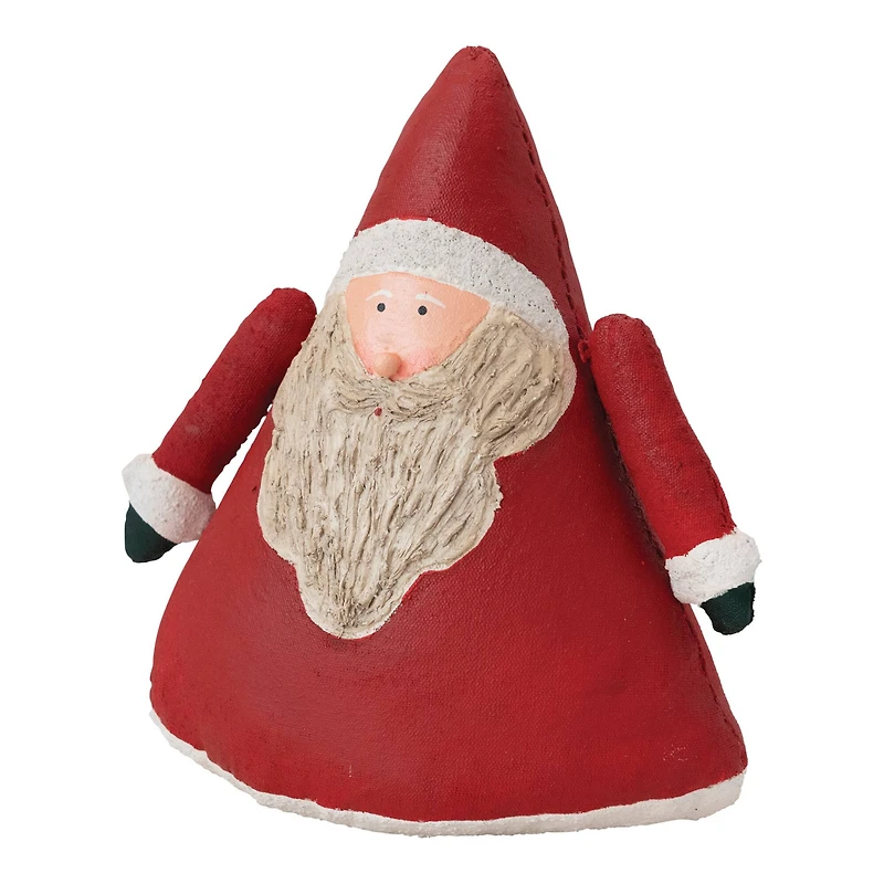 Hello Honey® Red Hand-Painted Canvas Santa Decoration
