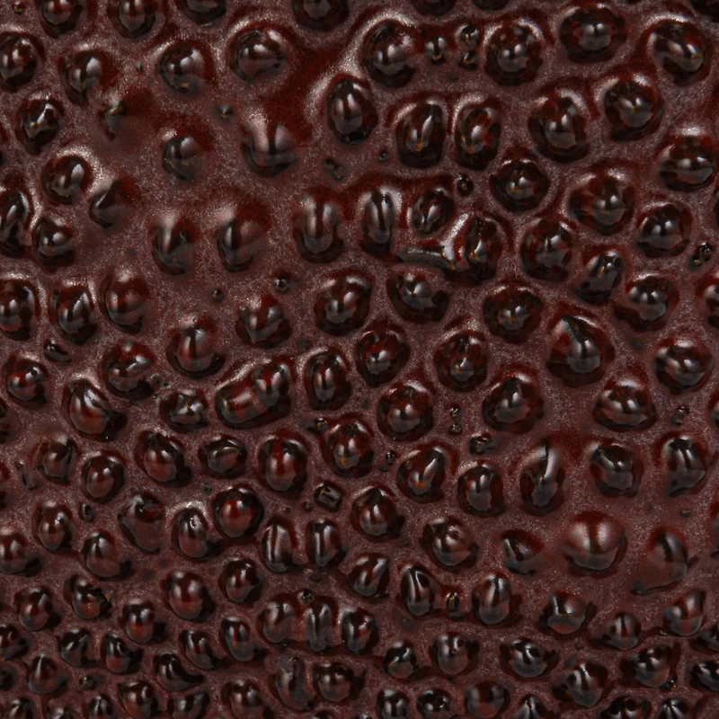 Hello Honey® 6" Brown Reactive Glaze Stoneware Organic Shaped Planter with Raised Dots