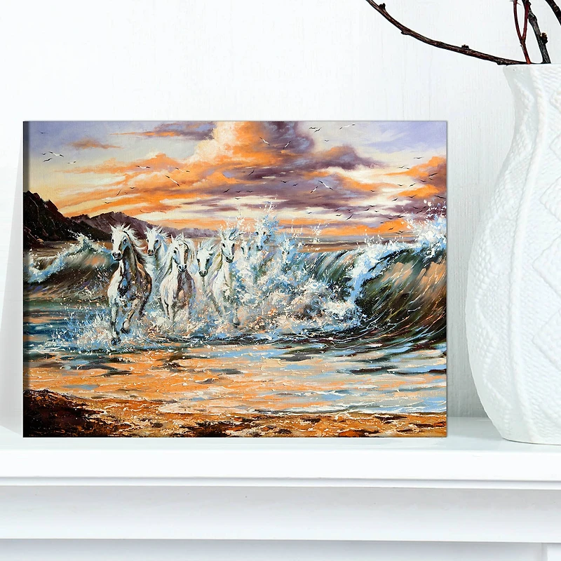 Designart - Horses from Waves