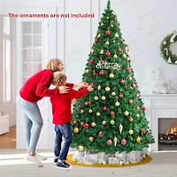 Costway 8ft. Unlit Green Pine Artificial Indoor/Outdoor Christmas Tree with Stand
