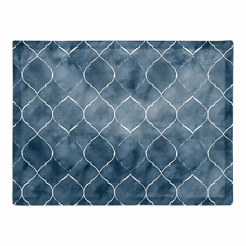 Blue Ogee Pattern 18" x 14" Cotton Twill Placemat