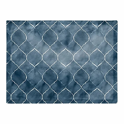 Blue Ogee Pattern 18" x 14" Cotton Twill Placemat