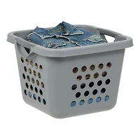 IRIS 30L Gray/Dark Gray Compact Laundry Basket Hamper, 3 Pack