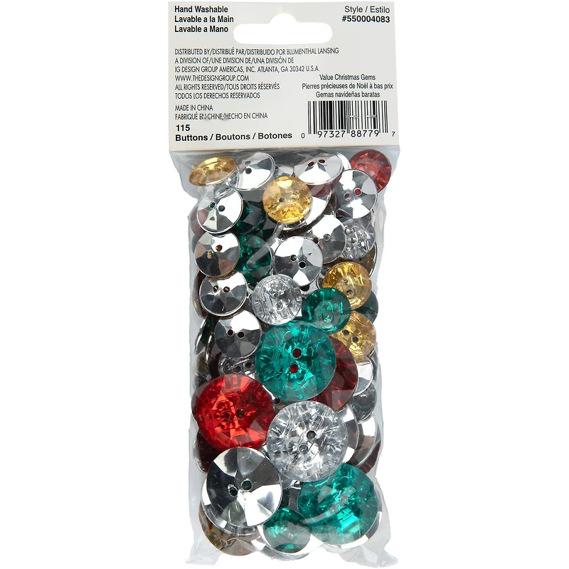 Favorite Findings™ Christmas Gem Button Mix