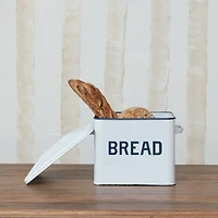 Hello Honey® 13.5" White Chic Farmhouse Enameled Bread Box