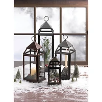 12" Rustic Silver Contemporary Lantern
