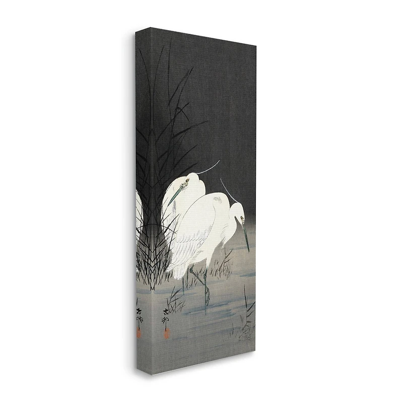 Stupell Industries Traditional Crane by Lake Japanese Inspired Bird Canvas Wall Art